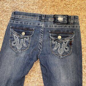 MEK Denim Plymouth Straight Jeans Mens 34x34 (Actual 36.5 x 33) Black Distressed